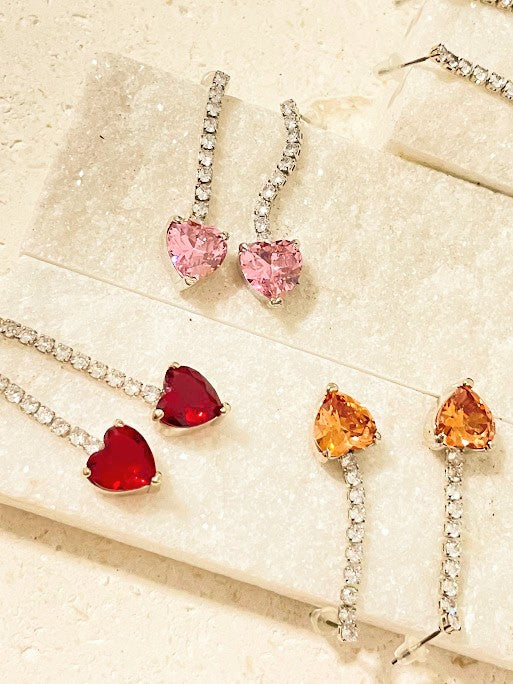 Destiny Crystal Heart Earrings