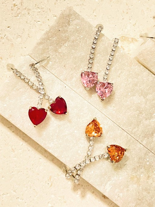 Destiny Crystal Heart Earrings