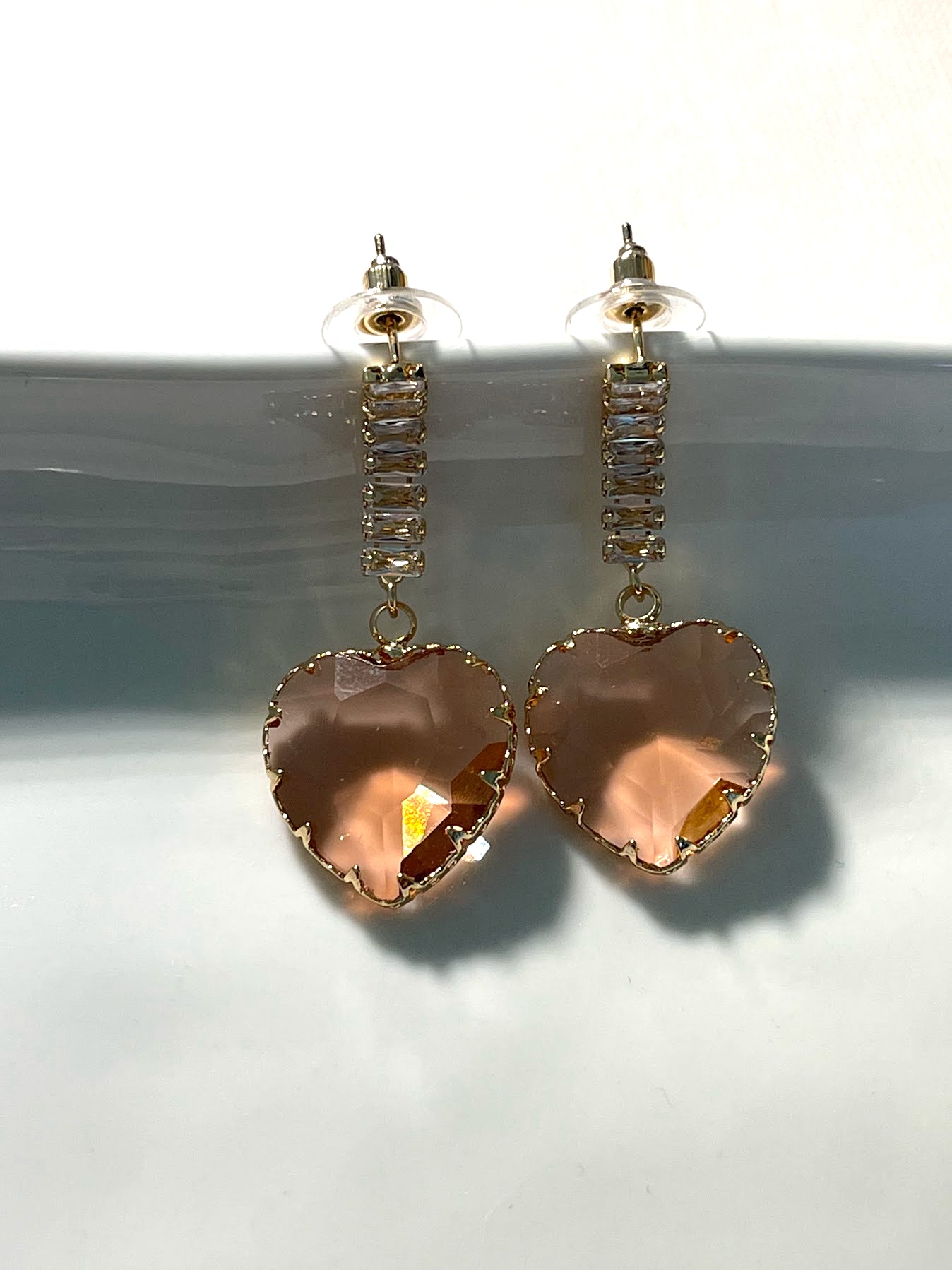 Hearty Champagne Earrings