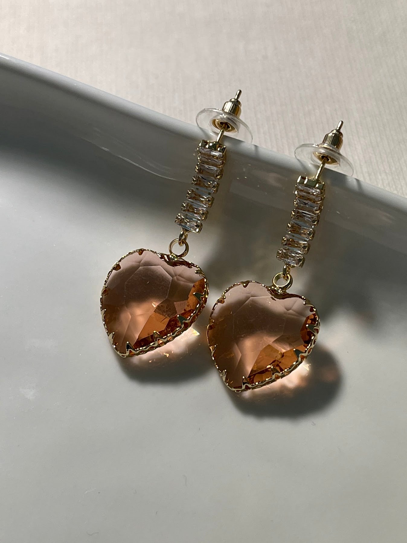 Hearty Champagne Earrings